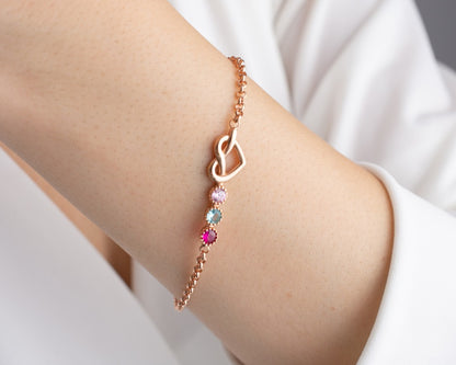 Birthstone Heart Bracelet