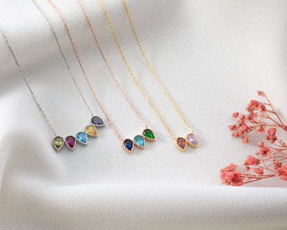 Teardrop birthstone necklace