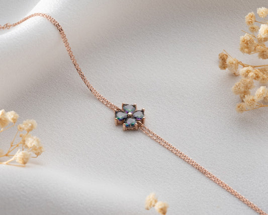 Birthstone Clover Bracelet