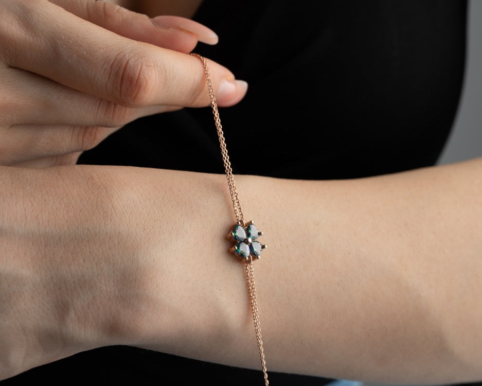 Birthstone Clover Bracelet